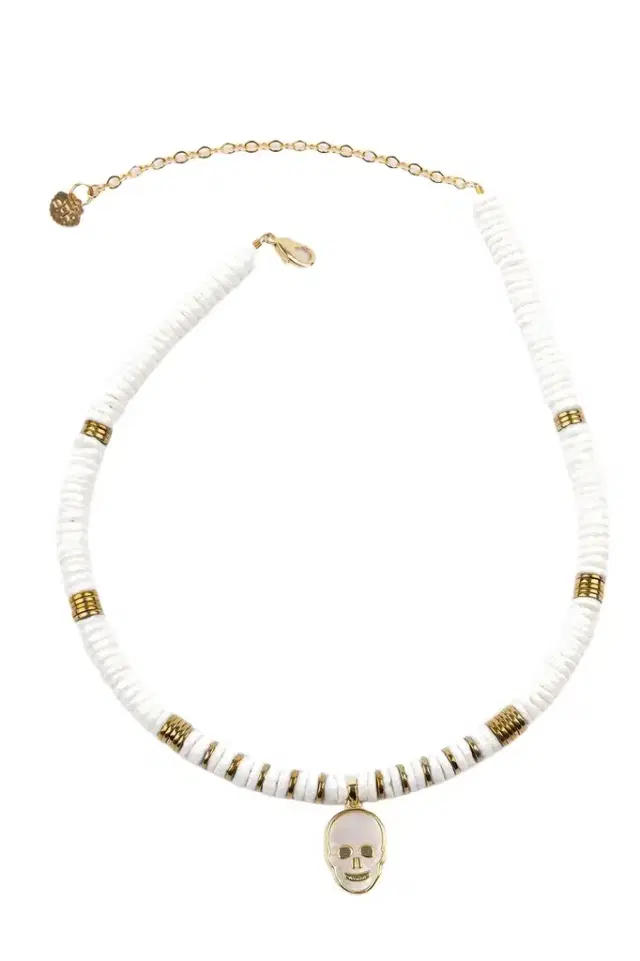 Bianca Pearl Skull Necklace