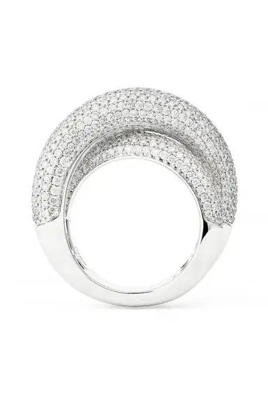 Engelbert 1920 Big Full Pave Diamond Infinity Loop Ring | Thumbnail 5