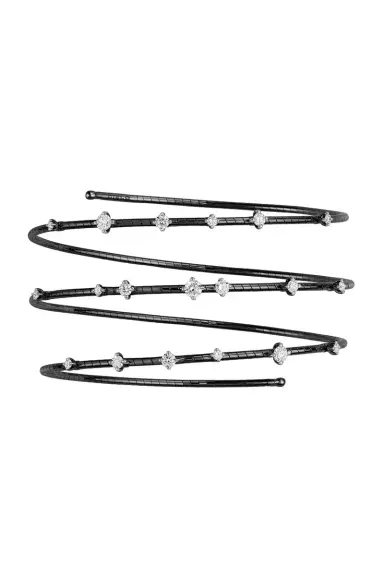MATTIA CIELO Black 3 Row Diamond Bracelet | Thumbnail 1 MATTIA CIELO Black 3 Row Diamond Bracelet | Thumbnail 1
