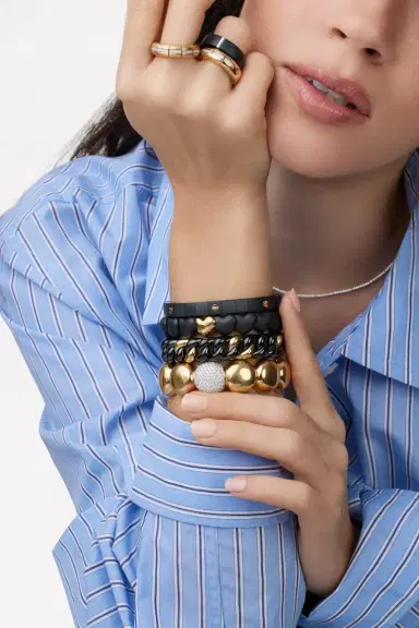 ROBERTO DEMEGLIO Black Ceramic Groumette Bracelet | Thumbnail 3