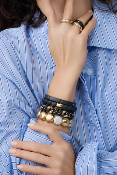 ROBERTO DEMEGLIO Black Ceramic Groumette Bracelet | Thumbnail 4