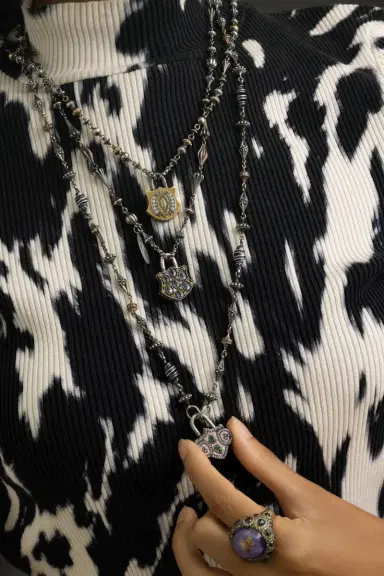 SEVAN BICAKCI Black Diamond Open Dagger Chain Necklace | Thumbnail 3