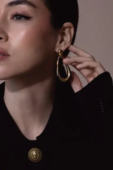SIDNEY GARBER Black Door Knocker Earrings | Thumbnail 2