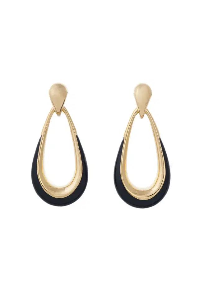 SIDNEY GARBER Black Door Knocker Earrings