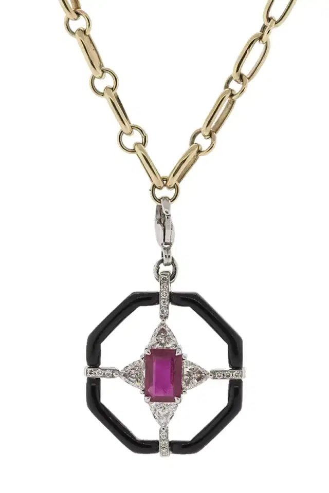 GEMFIELDS X MUSE Black Enamel Pendant