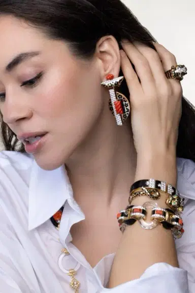 DAVID WEBB Black Leopard Loop Tail Cuff Bracelet | Thumbnail 3 DAVID WEBB Black Leopard Loop Tail Cuff Bracelet | Thumbnail 3