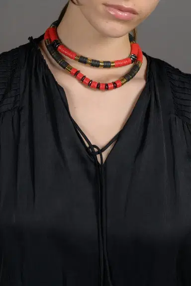 HIJAS DE PUKA Black Red Rondelle Necklace | Thumbnail 4 HIJAS DE PUKA Black Red Rondelle Necklace | Thumbnail 4