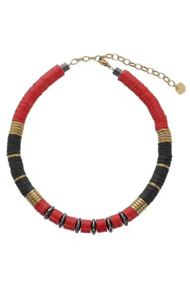 HIJAS DE PUKA Black Red Rondelle Necklace | Thumbnail 1 HIJAS DE PUKA Black Red Rondelle Necklace | Thumbnail 1