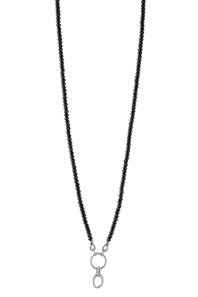 MONICA RICH KOSANN Black Spinel Charm Chain Necklace