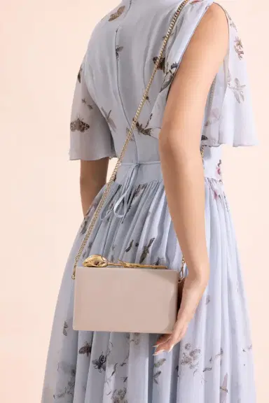 Erdem Bloom Clutch - Champagne Satin | Thumbnail 4 Erdem Bloom Clutch - Champagne Satin | Thumbnail 4