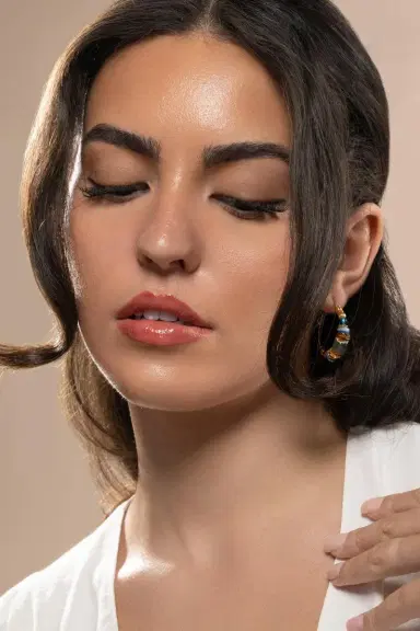 Gas Bijoux Blue Aloha Mini Hoop Earrings | Thumbnail 2 Gas Bijoux Blue Aloha Mini Hoop Earrings | Thumbnail 2