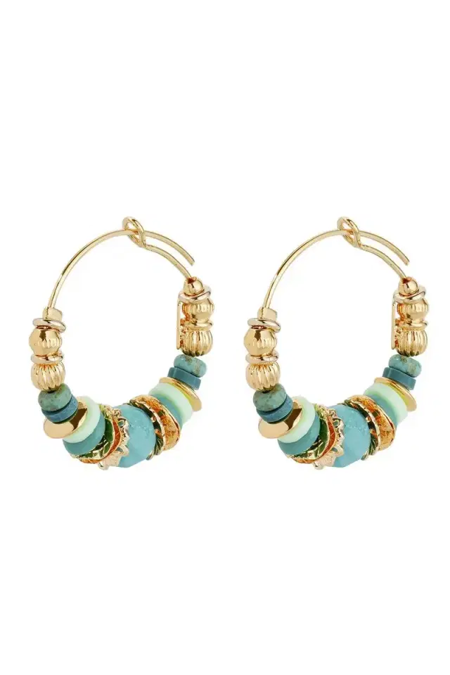 Gas Bijoux Blue Aloha Mini Hoop Earrings
