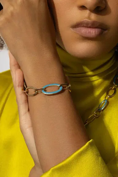 ALETTO BROTHERS Blue Enamel Capri Bracelet | Thumbnail 4