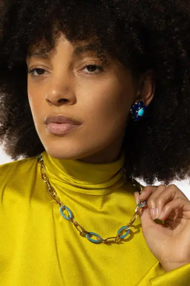 ALETTO BROTHERS Blue Enamel Capri Chain Necklace | Thumbnail 3 ALETTO BROTHERS Blue Enamel Capri Chain Necklace | Thumbnail 3