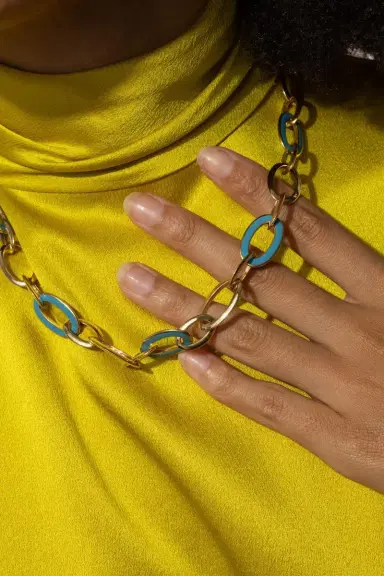 ALETTO BROTHERS Blue Enamel Capri Chain Necklace | Thumbnail 4 ALETTO BROTHERS Blue Enamel Capri Chain Necklace | Thumbnail 4