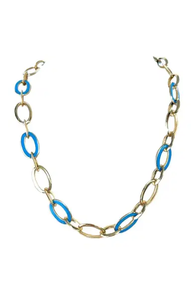 ALETTO BROTHERS Blue Enamel Capri Chain Necklace | Thumbnail 1 ALETTO BROTHERS Blue Enamel Capri Chain Necklace | Thumbnail 1