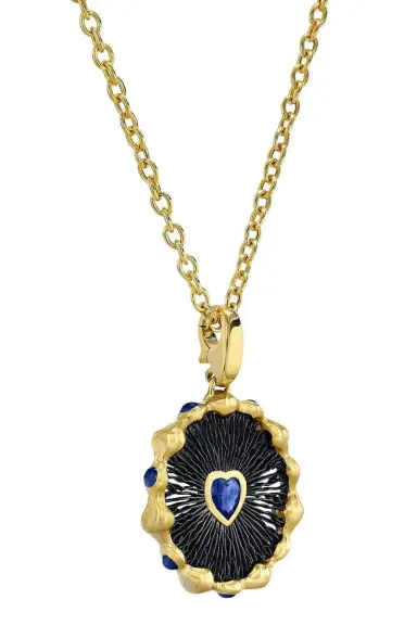 VRAM Blue Sapphire Heart Hypha Charm Necklace | Thumbnail 5 VRAM Blue Sapphire Heart Hypha Charm Necklace | Thumbnail 5