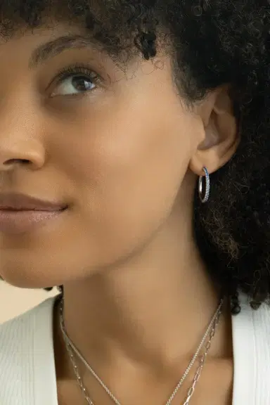 LISA NIK Blue Sapphire Hoop Earrings | Thumbnail 2 LISA NIK Blue Sapphire Hoop Earrings | Thumbnail 2