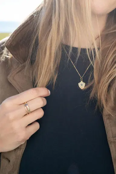 MONICA RICH KOSANN Blue Sapphire Mini Fearless Charm | Thumbnail 2 MONICA RICH KOSANN Blue Sapphire Mini Fearless Charm | Thumbnail 2
