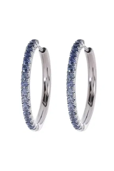LISA NIK Blue Sapphire Ombre Hoop Earrings | Thumbnail 1
