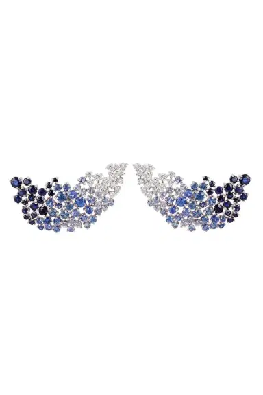 Ananya Blue Sapphire Ombre Scatter Ear Jackets | Thumbnail 1