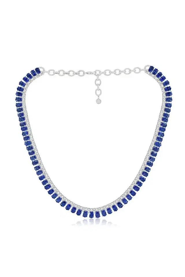 SUTRA Blue Sapphire Statement Necklace