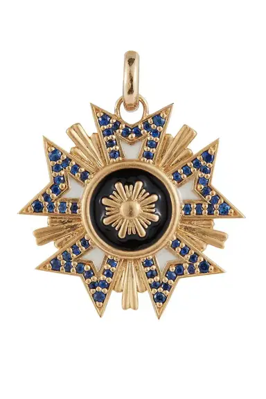 Storrow Blue Sapphire White Black Florence Medallion Charm | Thumbnail 1 Storrow Blue Sapphire White Black Florence Medallion Charm | Thumbnail 1