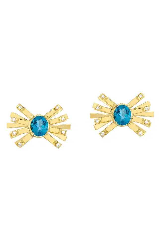 CAROL KAUFFMANN Blue Topaz Mini Farfalle Earrings