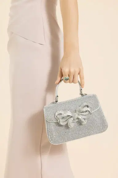 Judith Leiber Bow Top Handle Fullbead Clutch | Thumbnail 2