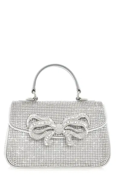 Judith Leiber Bow Top Handle Fullbead Clutch | Thumbnail 1