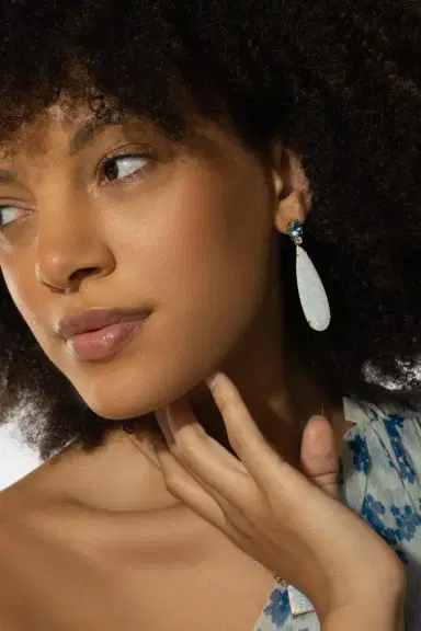 LISA NIK Brazilian Opal Blue Zircon Drop Earrings | Thumbnail 2 LISA NIK Brazilian Opal Blue Zircon Drop Earrings | Thumbnail 2