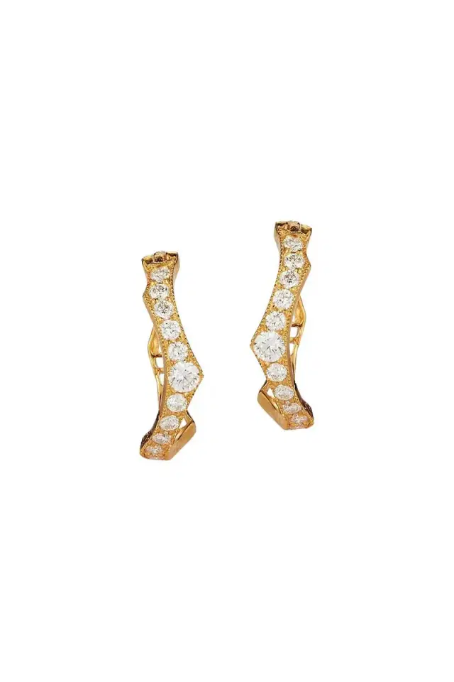 PARULINA Briar Diamond Huggie Earrings