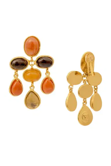 Sylvia Toledano Brown Orange Multi Stone Earrings | Thumbnail 3