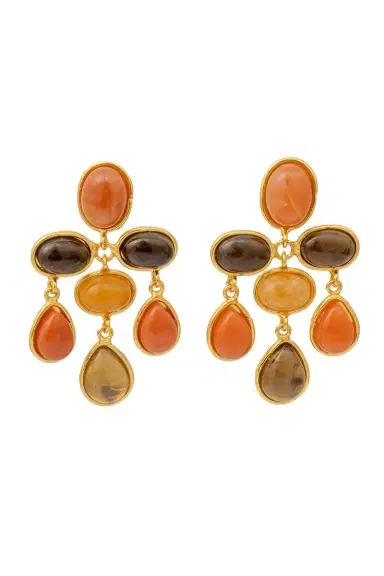 Sylvia Toledano Brown Orange Multi Stone Earrings | Thumbnail 1