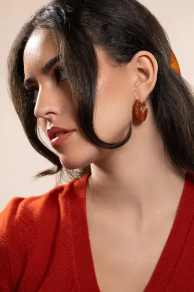 Gas Bijoux Burnt Orange Small Izzia Earrings | Thumbnail 4