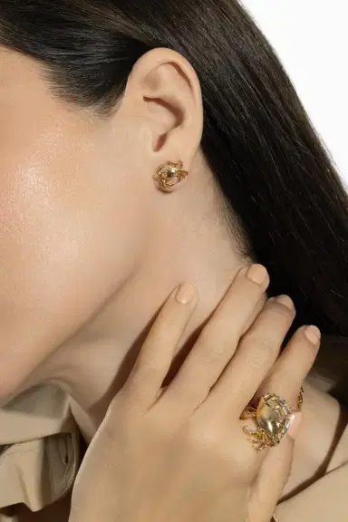 Brent Neale Cancer Zodiac Stud Earrings | Thumbnail 4 Brent Neale Cancer Zodiac Stud Earrings | Thumbnail 4