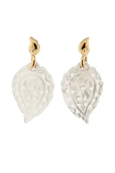 TAMARA COMOLLI Carved India Leaf Mother Of Pearl Earrings | Thumbnail 1
