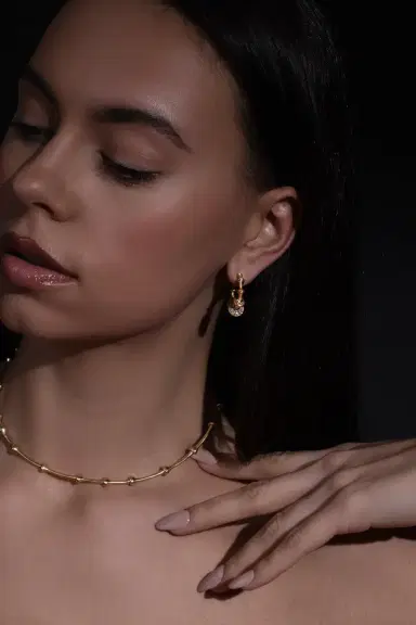 VRAM Chrona Diamond Mini Hoop Earrings | Thumbnail 5