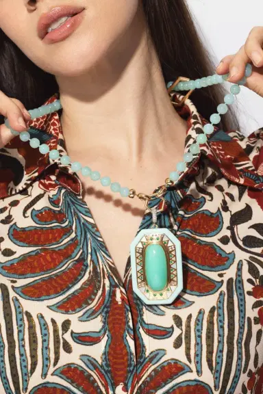 Harwell Godfrey Chrysoprase Pendant Bead Foundation Necklace | Thumbnail 4 Harwell Godfrey Chrysoprase Pendant Bead Foundation Necklace | Thumbnail 4