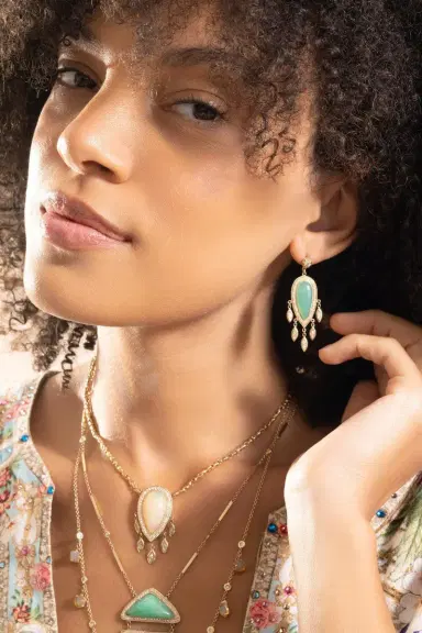 Jacquie Aiche Chrysoprase Teardrop Earrings | Thumbnail 4