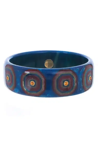 MARK DAVIS Citrine Blue Red Bakelite Bangle | Thumbnail 1
