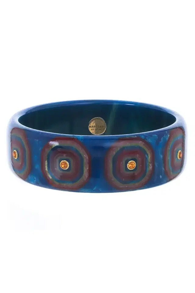 MARK DAVIS Citrine Blue Red Bakelite Bangle
