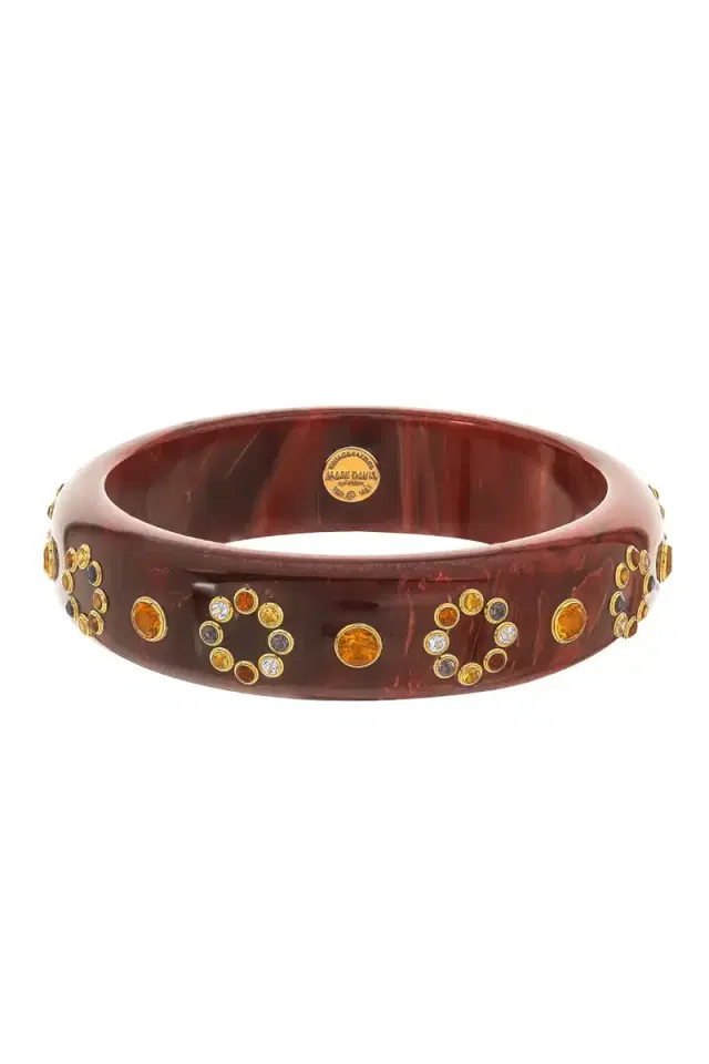 MARK DAVIS Citrine Burgundy Bakelite Bangle