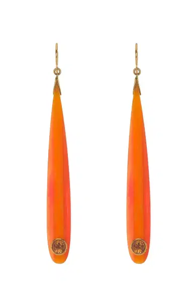 MARK DAVIS Citrine Garnet Orange Bakelite Earrings | Thumbnail 1