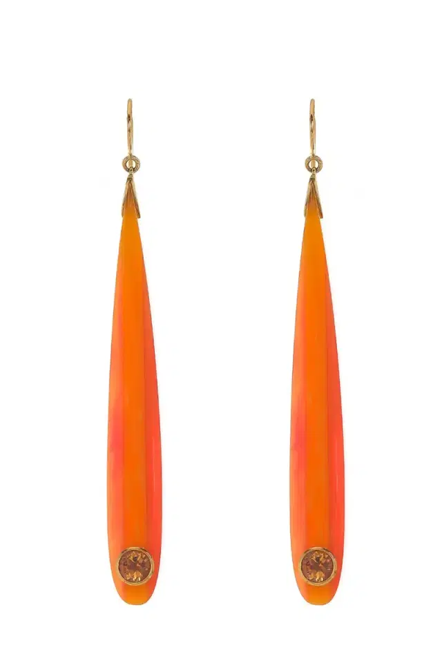 MARK DAVIS Citrine Garnet Orange Bakelite Earrings