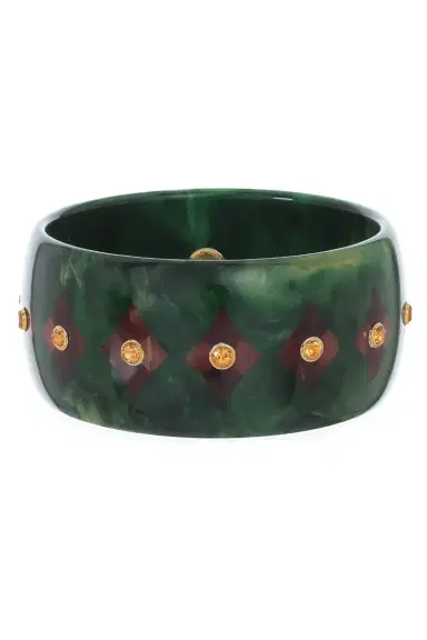 MARK DAVIS Citrine Green Bakelite Bangle | Thumbnail 1