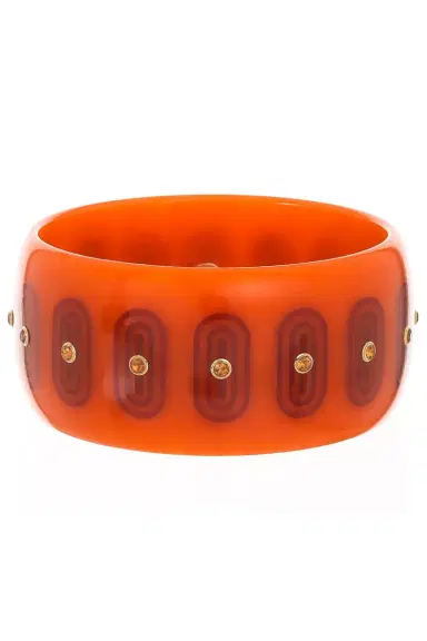 MARK DAVIS Citrine Orange Bakelite Bangle | Thumbnail 1