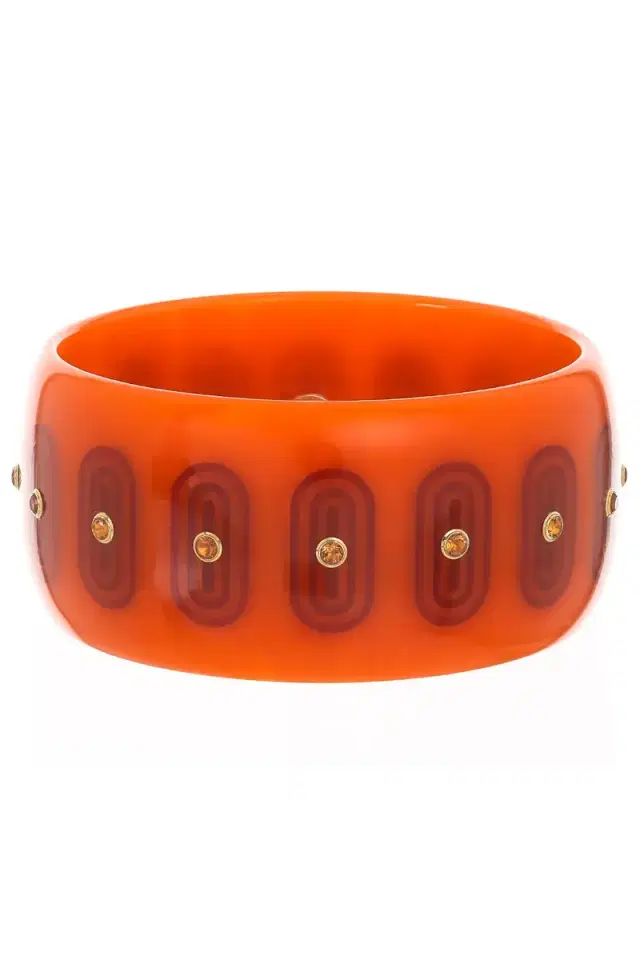 MARK DAVIS Citrine Orange Bakelite Bangle