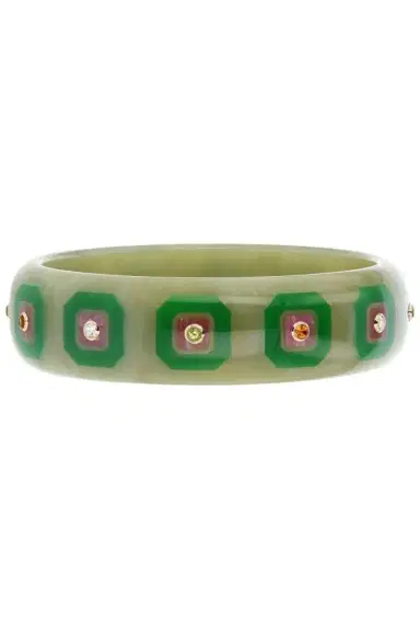 MARK DAVIS Citrine Peridot Green Bakelite Bangle | Thumbnail 1
