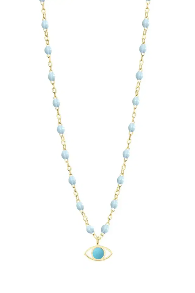 Classic Gigi Eye Necklace - 16.5in - Baby Blue